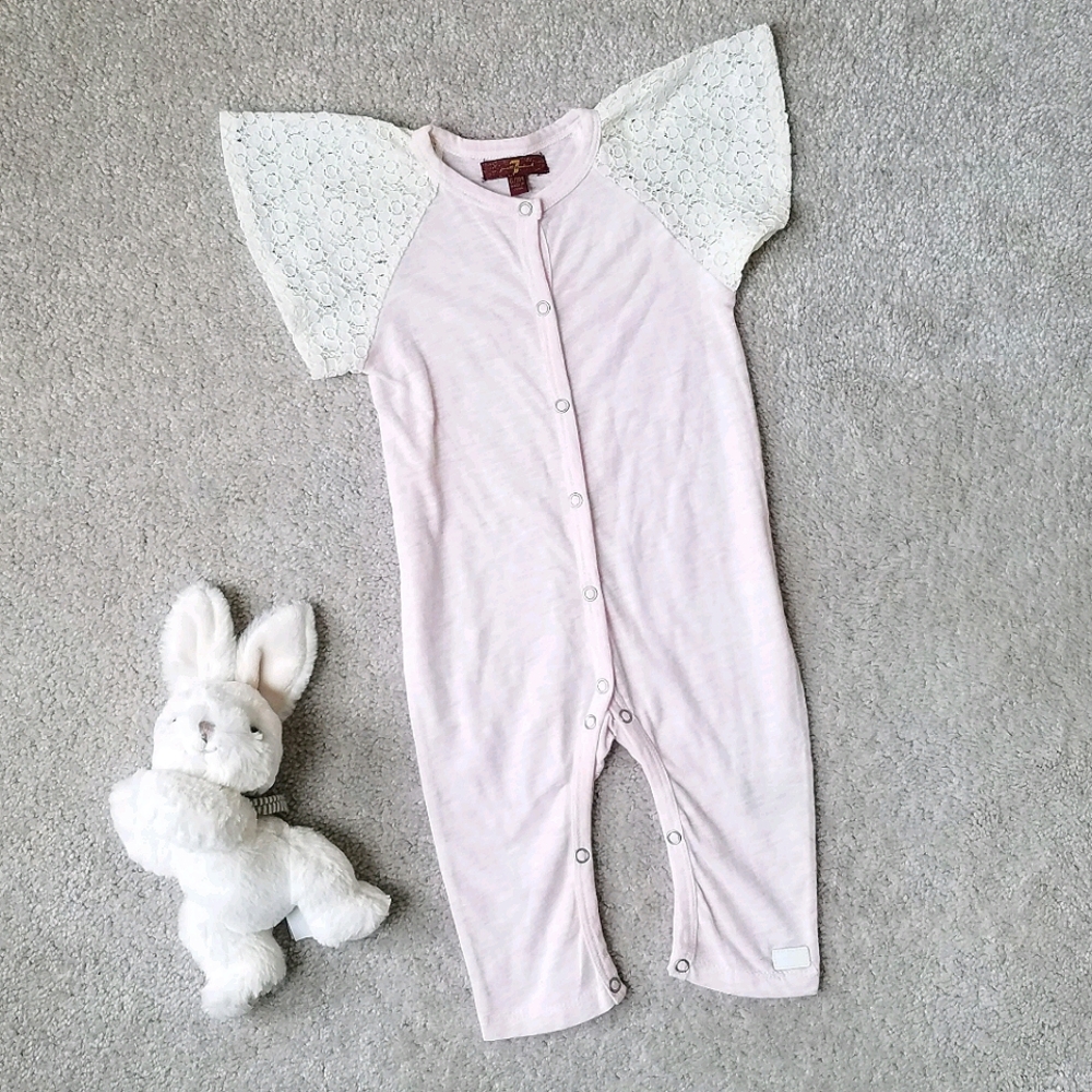 NWOT 7 For All Mankind Lace Sleeve 1 pc 6-9 Mths